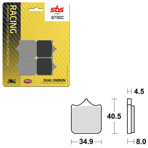 SBS DUAL CARBON FRONT FOR RACE USE ONLY BRAKE PAD (6290870108)