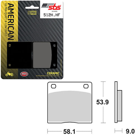 SBS HIGH POWER & NOISE REDUCTION CERAMIC FRONT BRAKE PAD (6490512108)