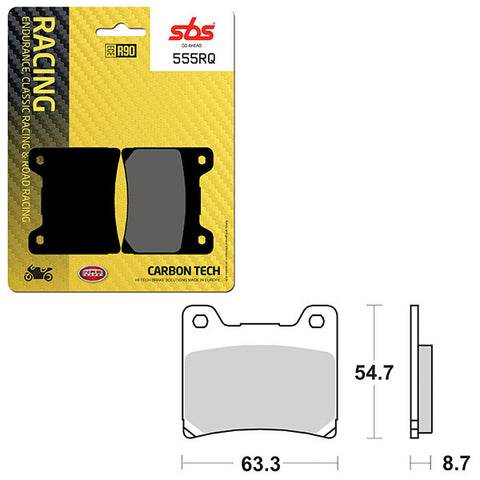 SBS ROAD RACING & TRACKDAYS CARBON TECH REAR BRAKE PAD (6210555108)