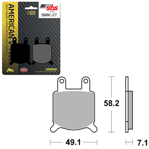 SBS HIGH POWER & NOISE REDUCTION CARBON FRONT BRAKE PAD (6510560108)