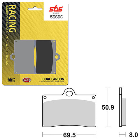 SBS DUAL CARBON FRONT FOR RACE USE ONLY BRAKE PAD (6290566108)