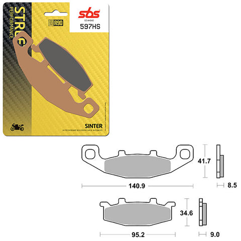 SBS PERFORMANCE HS SINTER FRONT BRAKE PAD (6250597108)