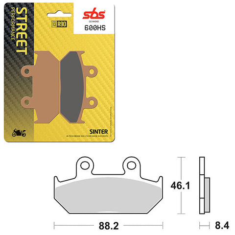 SBS PERFORMANCE HS SINTER FRONT BRAKE PAD (6250600108)