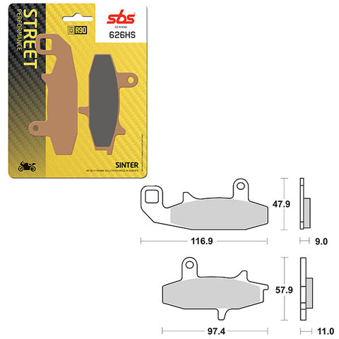 SBS PERFORMANCE HS SINTER FRONT BRAKE PAD (6250626108)