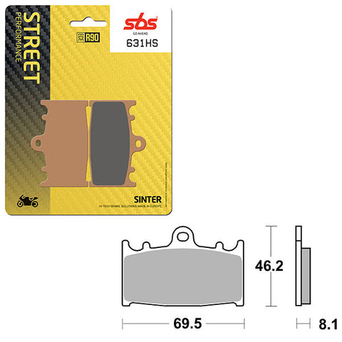 SBS PERFORMANCE HS SINTER FRONT BRAKE PAD (6250631108)