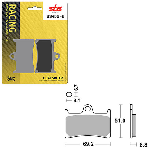 SBS DS-2 DUAL SINTER DYNAMIC RACING CONCEPT PAD (6410634108)