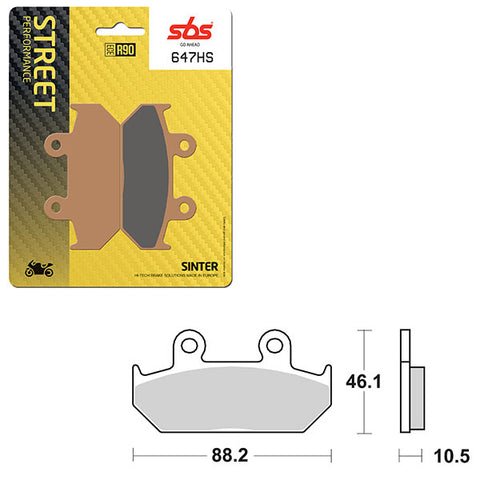 SBS PERFORMANCE HS SINTER FRONT BRAKE PAD (6250647108)