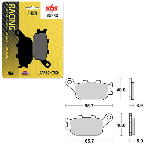 SBS ROAD RACING & TRACKDAYS CARBON TECH REAR BRAKE PAD (6210657108)