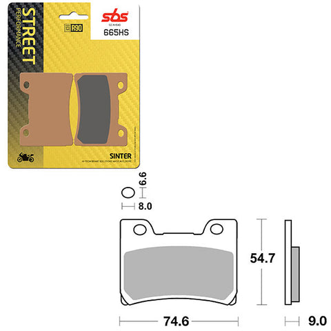 SBS PERFORMANCE HS SINTER FRONT BRAKE PAD (6250665108)