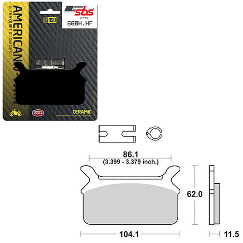 SBS HIGH POWER & NOISE REDUCTION CERAMIC FRONT BRAKE PAD (6490668108)