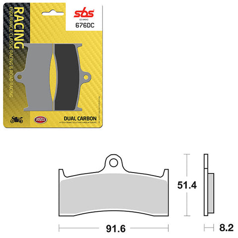 SBS DUAL CARBON FRONT FOR RACE USE ONLY BRAKE PAD (6290676108)