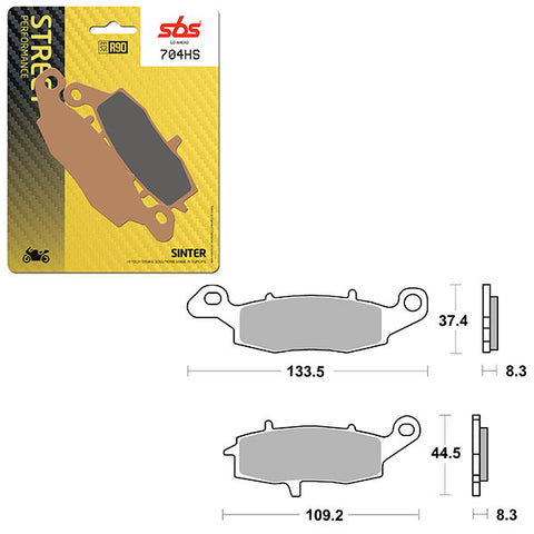 SBS PERFORMANCE HS SINTER FRONT BRAKE PAD (6250704108)