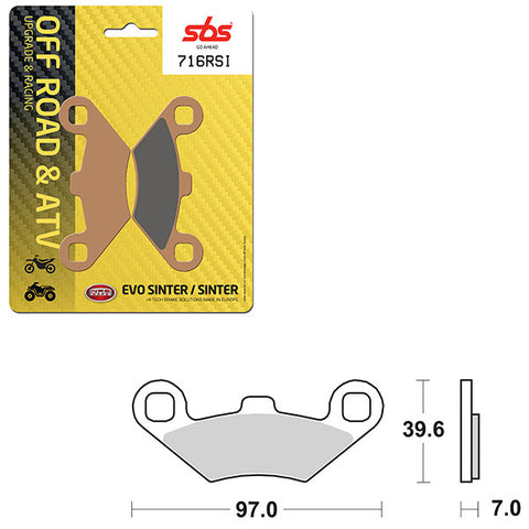 SBS ATV/UTV EVO SINTER BRAKE PAD (6280716108)