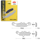 SBS CLUB, TRAILS & LEISURE CARBON BRAKE PAD (6330726108)