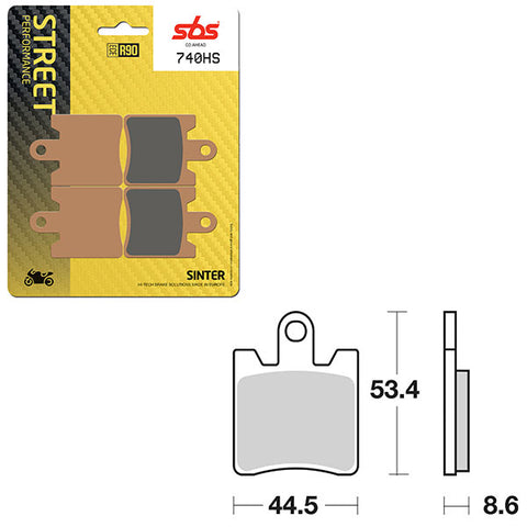 SBS PERFORMANCE HS SINTER FRONT BRAKE PAD (6250740108)