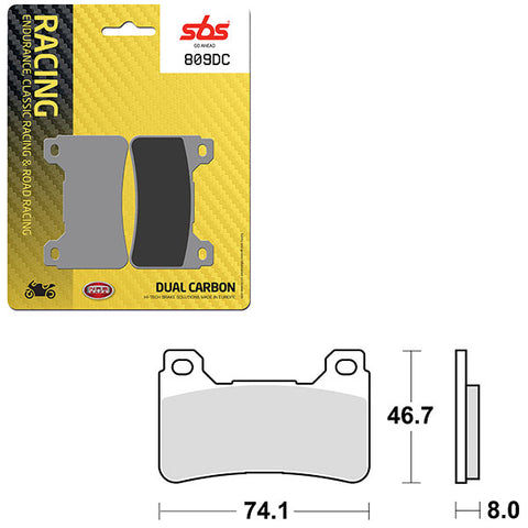SBS DUAL CARBON FRONT FOR RACE USE ONLY BRAKE PAD (6290809108)