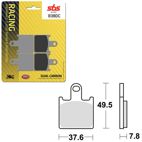 SBS DUAL CARBON FRONT FOR RACE USE ONLY BRAKE PAD (6290838108)