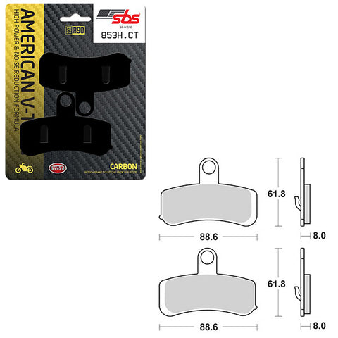 SBS HIGH POWER & NOISE REDUCTION CARBON FRONT BRAKE PAD (6510853108)