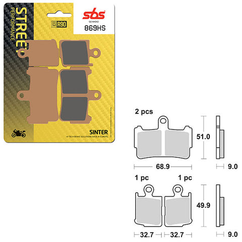 SBS PERFORMANCE HS SINTER FRONT BRAKE PAD (6250869108)