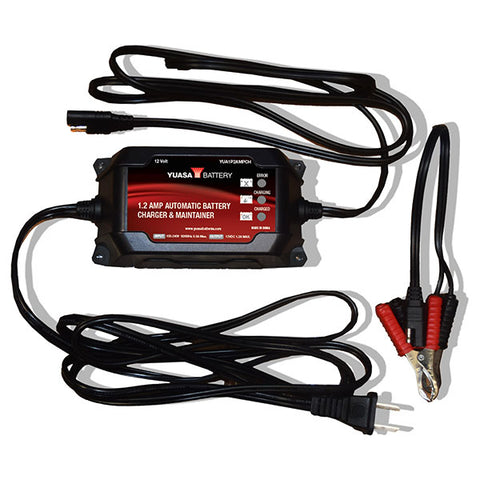 YUASA 1.2 AMP AUTOMATIC BATTERY CHARGER & MAINTAINER (YUA1P2AMPCH)