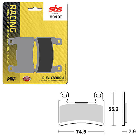 SBS DUAL CARBON FRONT FOR RACE USE ONLY BRAKE PAD (6290894108)