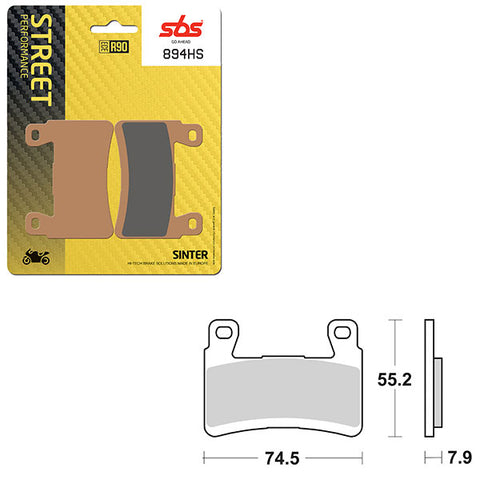 SBS PERFORMANCE HS SINTER FRONT BRAKE PAD (6250894108)