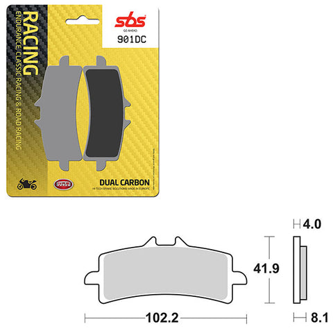 SBS DUAL CARBON FRONT FOR RACE USE ONLY BRAKE PAD (6290901108)