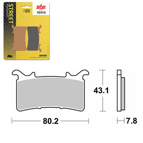 SBS PERFORMANCE HS SINTER FRONT BRAKE PAD (6250985100)